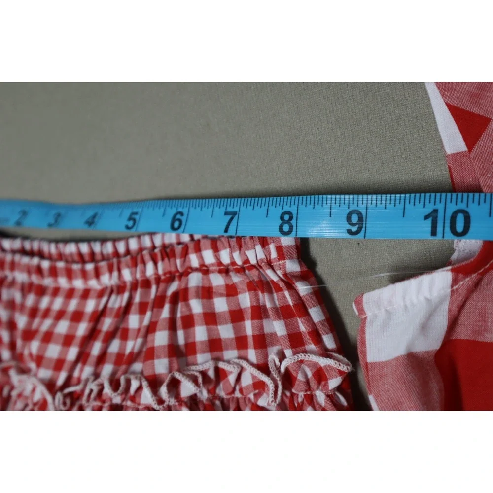 Rare Editions Baby‎ Girls Gingham Top and Ruffle Shorts, 2 Piece Set - Red